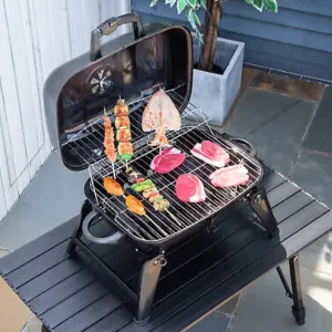Portable Tabletop BBQ Charcoal Grill - Compact and Foldable Design