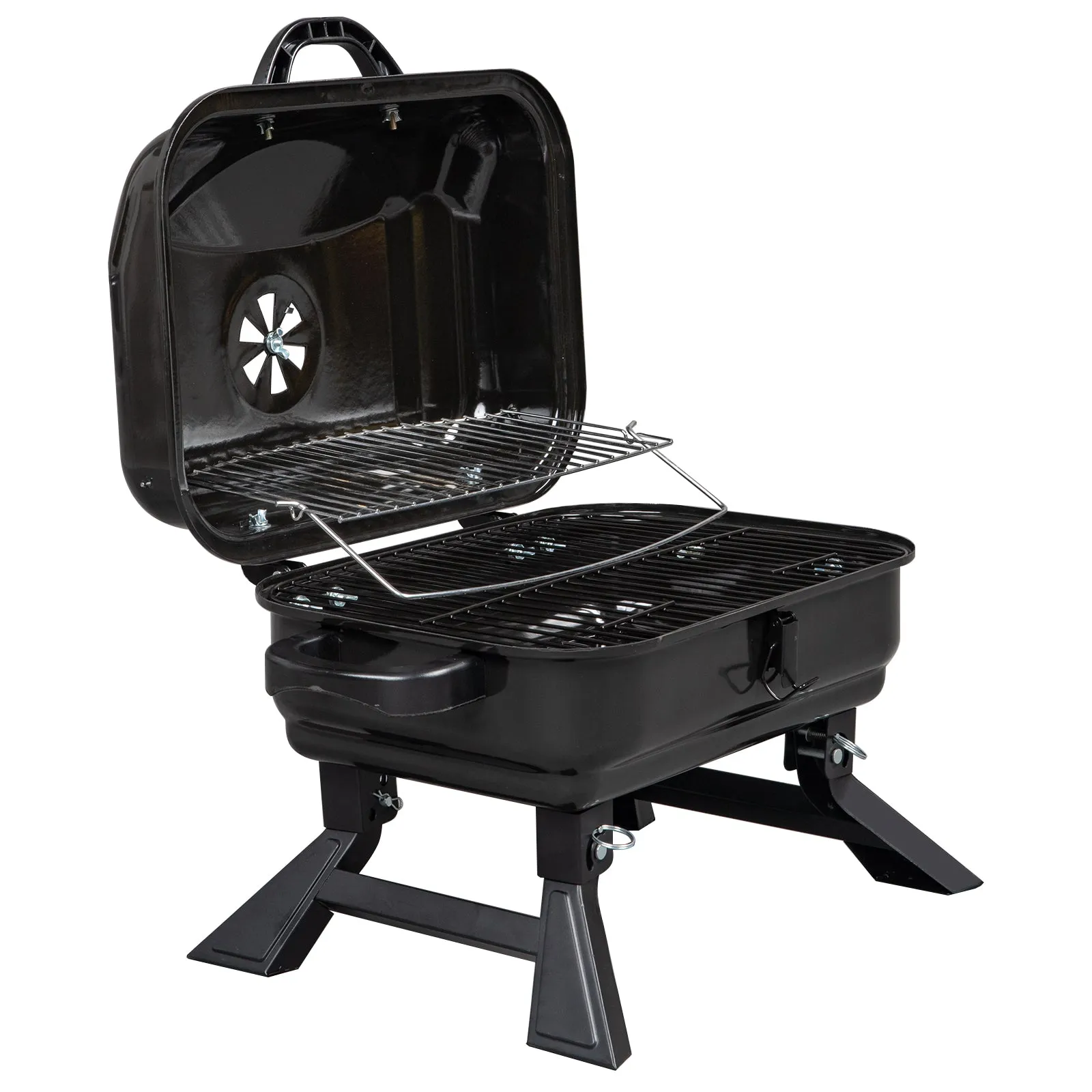 Portable Tabletop BBQ Charcoal Grill - Compact and Foldable Design