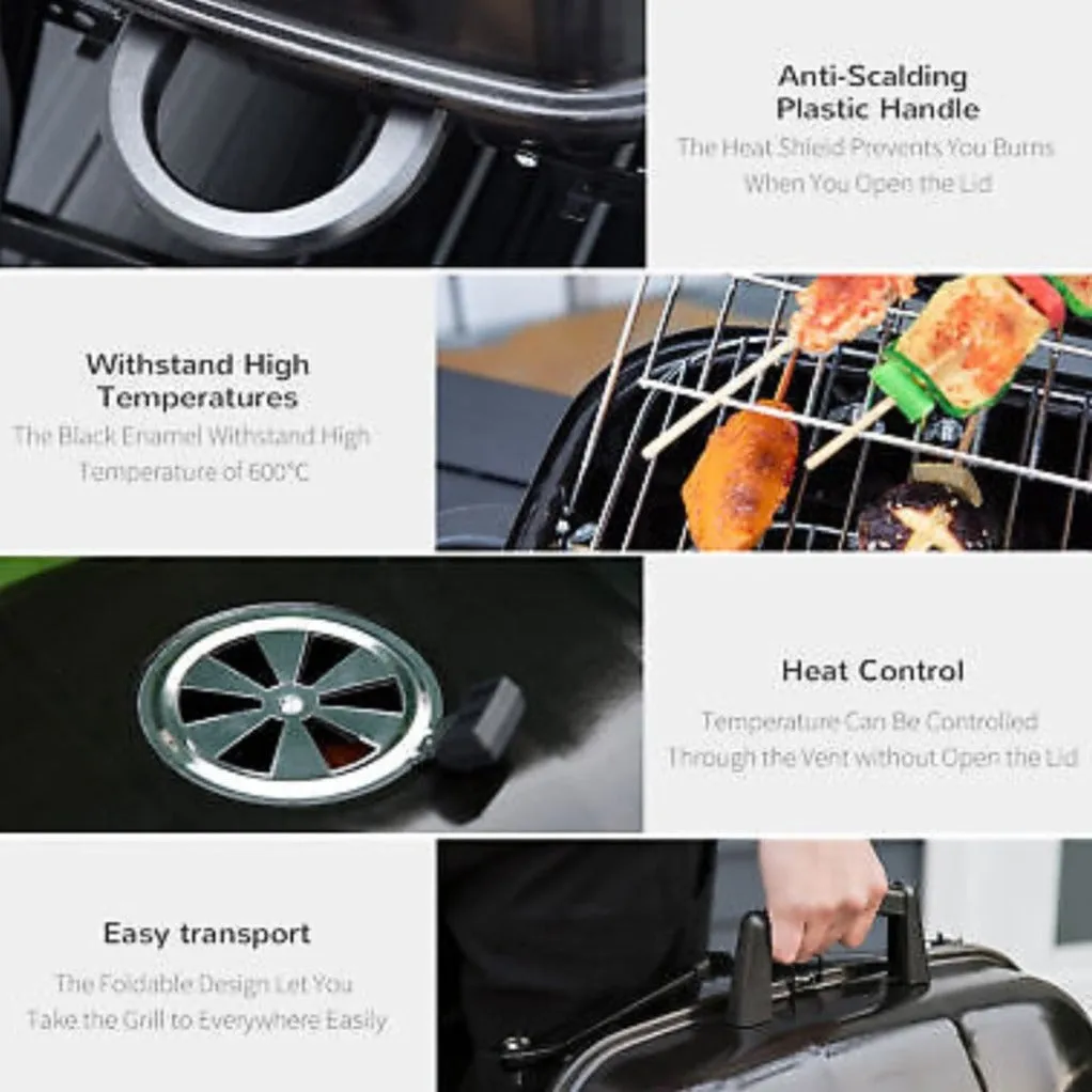 Portable Tabletop BBQ Charcoal Grill - Compact and Foldable Design