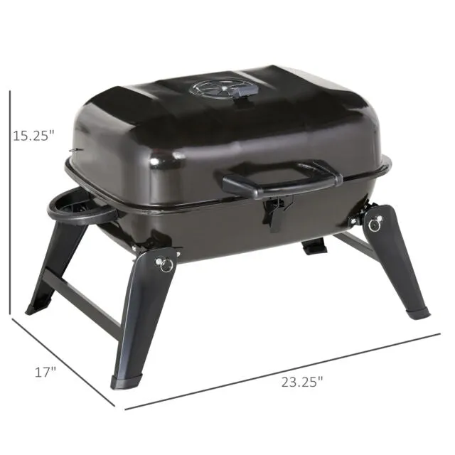 Portable Tabletop Charcoal Grill BBQ Camping Picnic Cooker Air Vent Outdoor
