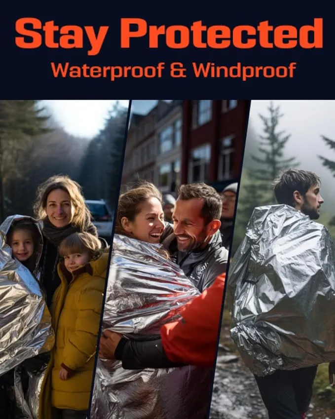 PREPARED4X Mylar Blankets 8 Pack - Waterproof Emergency Blanket - Rip and Tear Resistant Survivalist Gear - Emergency Thermal Blanket for Outdoor Survival