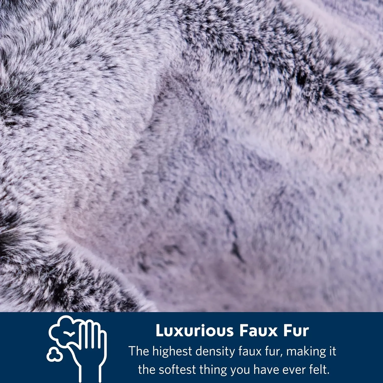 Pretty Rugged Faux Fur Luxe Customizable Original Blanket, Waterproof and Reversible, Machine Washable Fuzzy Throw, Silver Mink