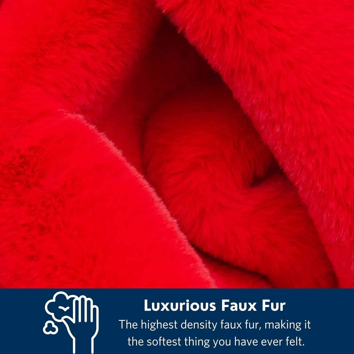 Pretty Rugged Faux Mink Luxe Customizable Long Lap Blanket, Waterproof and Reversible, Machine Washable Fuzzy ThrowRed