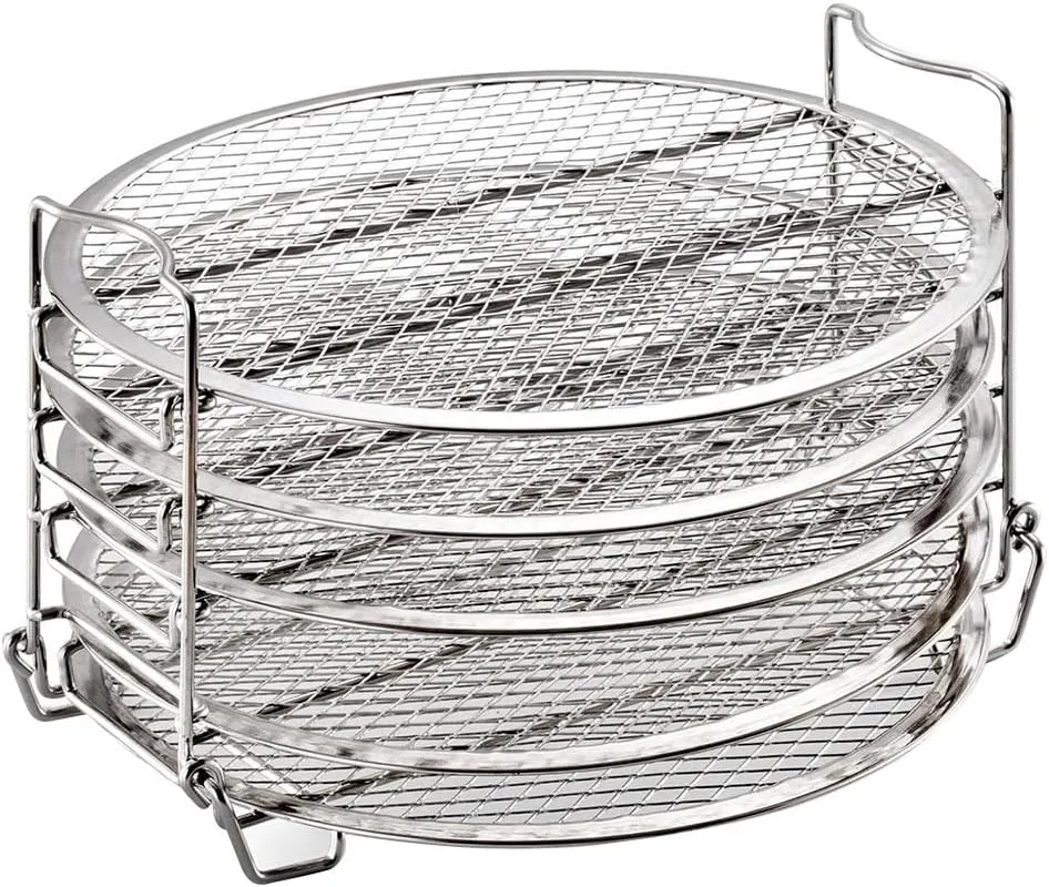 PRETYZOOM 5 Layers Dehydrator Rack for 6.5/8 Quarts Air Fryer, Stainless Steel Air Fryer Rack Dehydrator Stand, Air Fryer Accessories (8.5'')