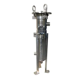 PRM #4 304 Stainless Steel Bag Filter Housing – NPT Inlet, Dual Port Outlet, 150 PSI, 40 GPM Max Flow Rate, Viton O-Rings, Drain Port, Mounting Stand, Strainer Basket – Industrial Filtration