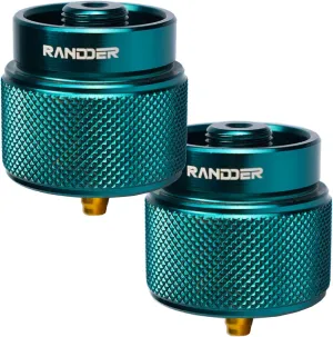 Propane to Butane Adapter Camping Stove Adapter Gas Adapter Converter 16 oz Propane Tank Input EN417 Valve Output Camp Fuel Refill Adapter for Outdoor Backpack Hiking (Dark Green X 2 Pack)