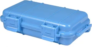 Protective Hard Case with Foam 16.7x8.8x4.6cm Shockproof Outdoor Box, Protective Grip Carry Phone Case Airtight Outdoor Survival Storage Container (L, Blue)
