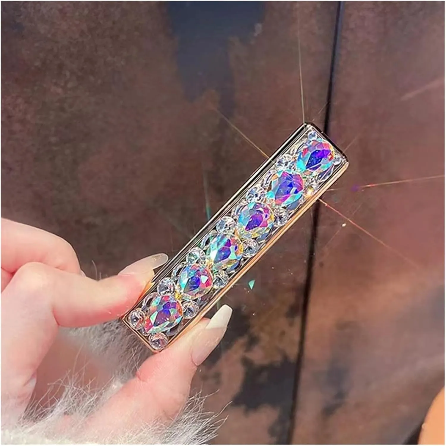 Purely Handmade Diamond-Encrusted high-end Windproof Lighter, Exquisite and high-Value Lighter, Convenient and Portable, Suitable for Indoor and Outdoor use, Ladies' Gift (Silver Purple)(Purple)