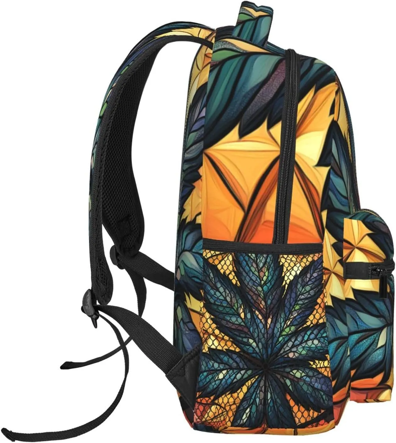 Purple Psychedelic Maple Leaves Lightweight Backpack For Trekking Commute Commute 17