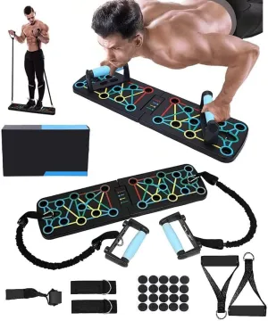 Push Up Board- 11 piece set foldable Push Up Rack Board Train Gym Fitness System Workout Exercise Stands for Body Training ，Push Up Stands