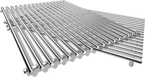 QuliMetal 18.75" 9MM Grill Grates for Weber Genesis II, Grill Parts for Weber Genesis II LX 300 Series, Genesis II E&S 310 315 320 325 340, Replacement Parts for Weber 66095, 304 Stainless Steel