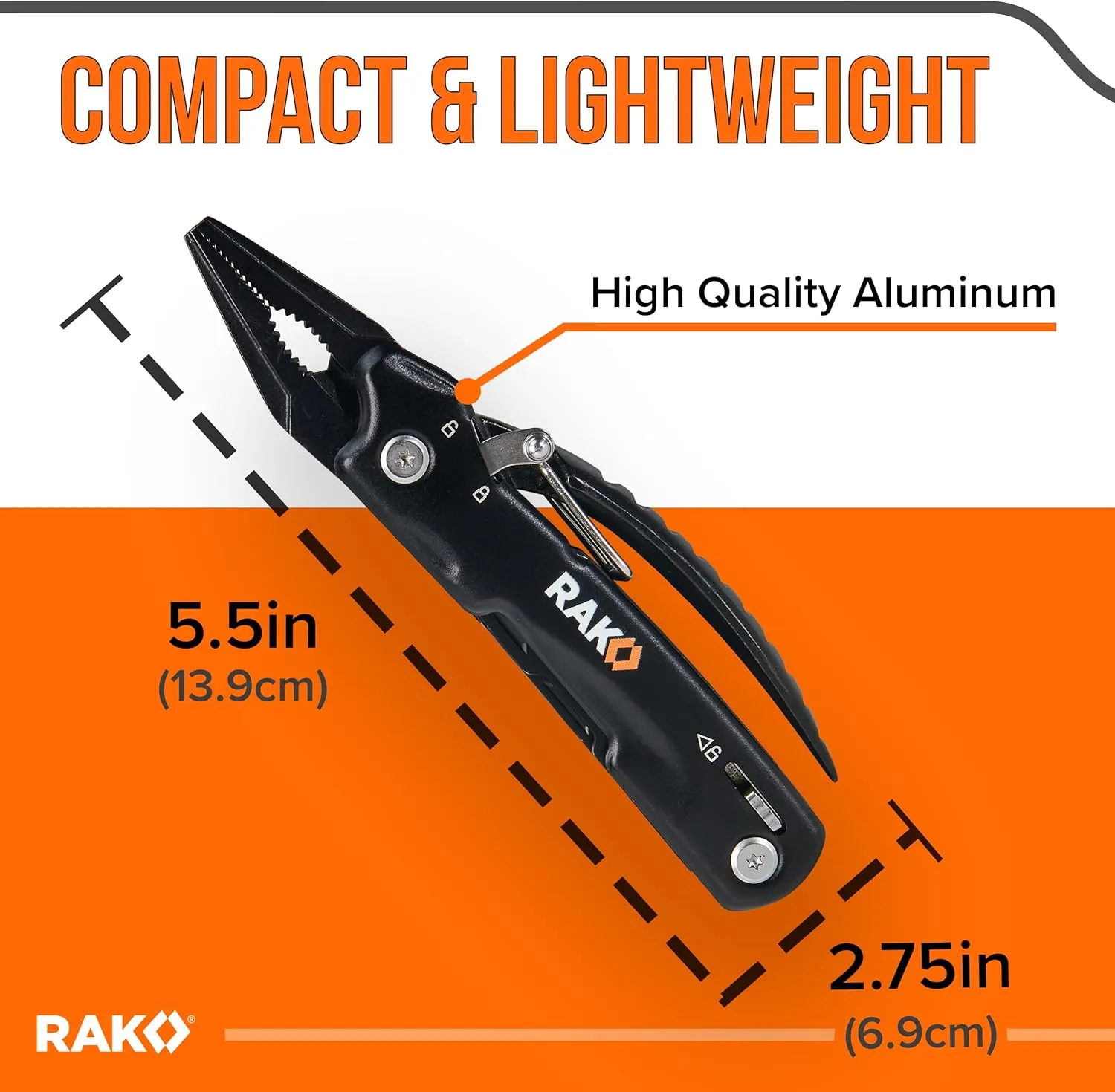 RAK Pro Tools Pliers Multitool - Cool Unique Gifts For Dads Who Have Everything - Compact DIY Survival Multi Tool Gift for Men, Husband, Handyman - Backpacking & Camping Accessories