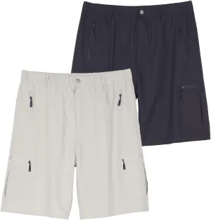 Real Essentials 2 & 3 Pack: Men's Hiking Cargo Shorts Fishing Outdoor Tactical Travel Camping Casual Golf 5 Zipper Pockets