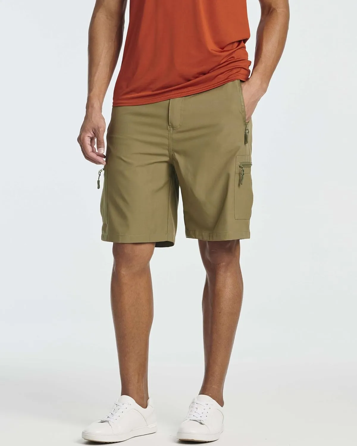 Real Essentials 2 & 3 Pack: Men's Hiking Cargo Shorts Fishing Outdoor Tactical Travel Camping Casual Golf 5 Zipper Pockets