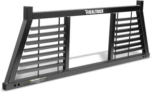 RealTruck Backrack Half Louvered Rack Frame Only | Black, No Drill | 149LV | Fits 2019-2025 Chevrolet/GMC Silverado/Sierra 1500; 2008-2019 & 2022-2025 Toyota Tundra; 2004-2025 Ford F-150 & Others