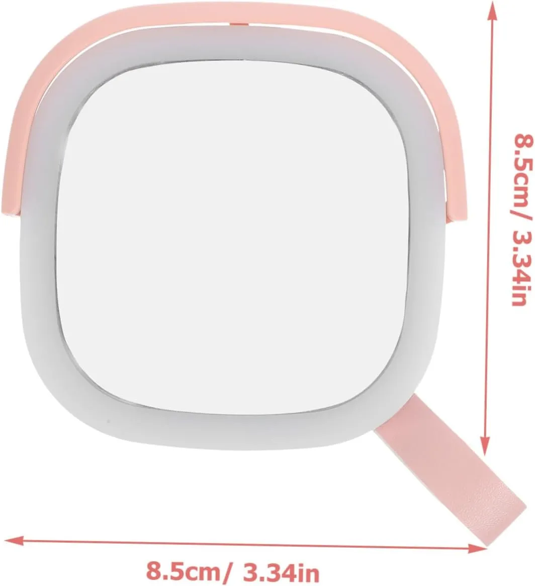 Rechargeable Compact LED Makeup Mirror with Light Portable Handheld Travel Mirror with Night Light Brightness Design Charging Lightweight for Easy Travel