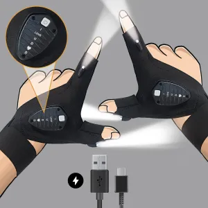 Rechargeable LED Flashlight Gloves