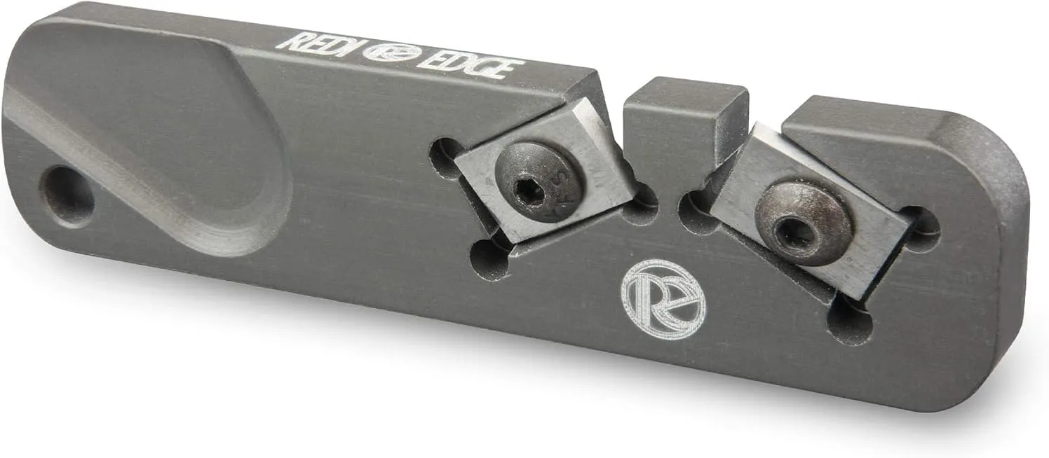 Redi-Edge Single Edge Knife Sharpener – Right or Left Handed Military-Grade Aluminum Knife Sharpener with Duromite Sharpening Elements Set at 20° Angle – Knife, Hook & Needle Sharpening Tool