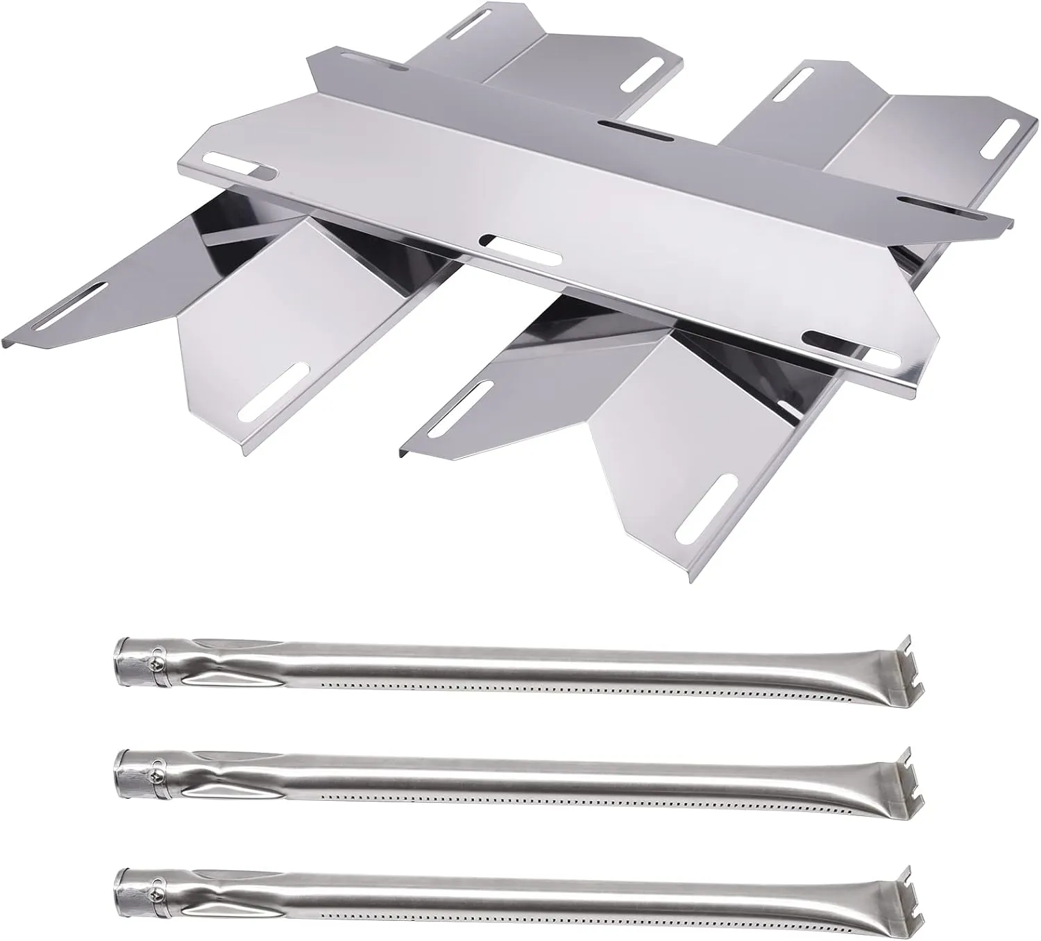 Replacement Parts for Charmglow 720-0036-HD-05 720-0230 Grill Parts for Nexgrill 720-0025 720-0083-04R Sterling Forge 720-0016, Stainless Steel Grill Burner Tube, Heat Plates Tent Shield