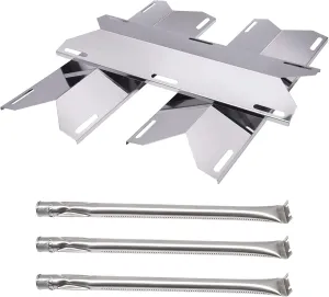 Replacement Parts for Charmglow 720-0036-HD-05 720-0230 Grill Parts for Nexgrill 720-0025 720-0083-04R Sterling Forge 720-0016, Stainless Steel Grill Burner Tube, Heat Plates Tent Shield