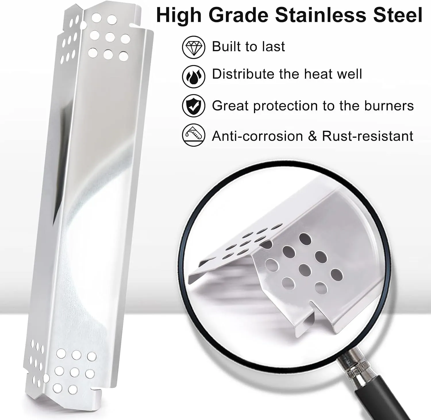 Replacement Parts for Nexgrill 5 Burner 720-0888, 720-0888N, 720-0830H, 720-0896, Members Mark 720-0882D, Stainless Steel Grill Heat Tent, Flame Tamer, Burner Cover for Nexgrill 720-0888 Grill