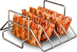 Replacement Rib and Roasting Rack for Green Egg, Turkey Roaster Rack - Stainless Steel Rib Racks for Grilling and Smoking, Holds Up to 4 Racks of Ribs, BBQ, Smoker, Kamado Grill Accessories, Small