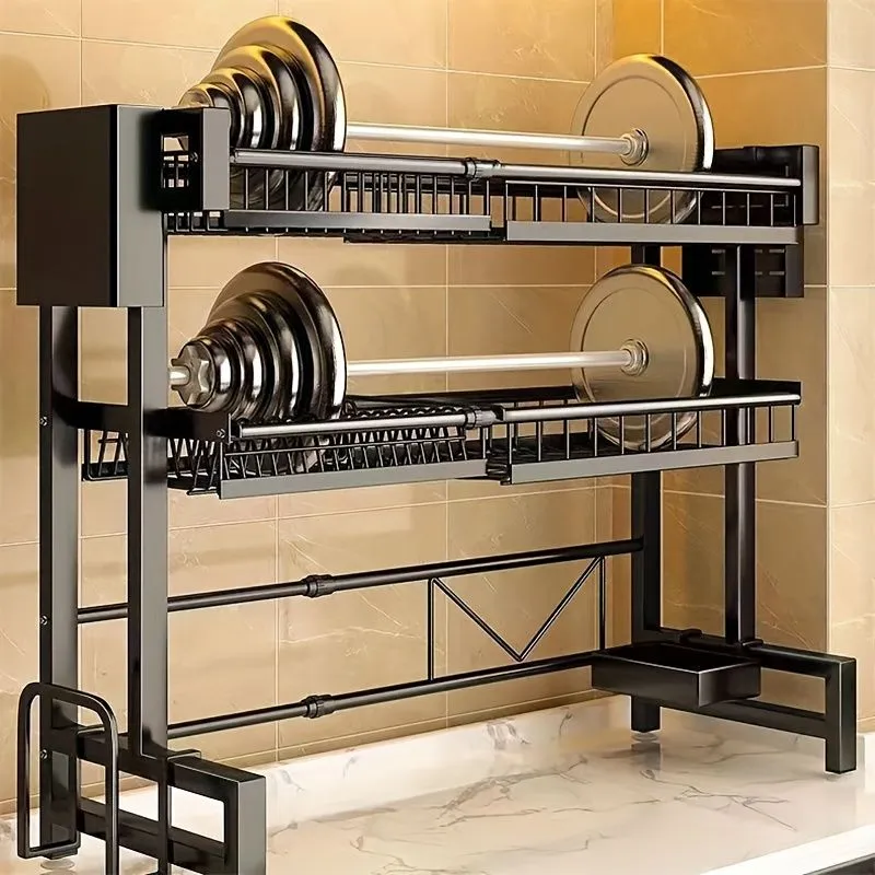 Retractable Kitchen Dish Storage Rack