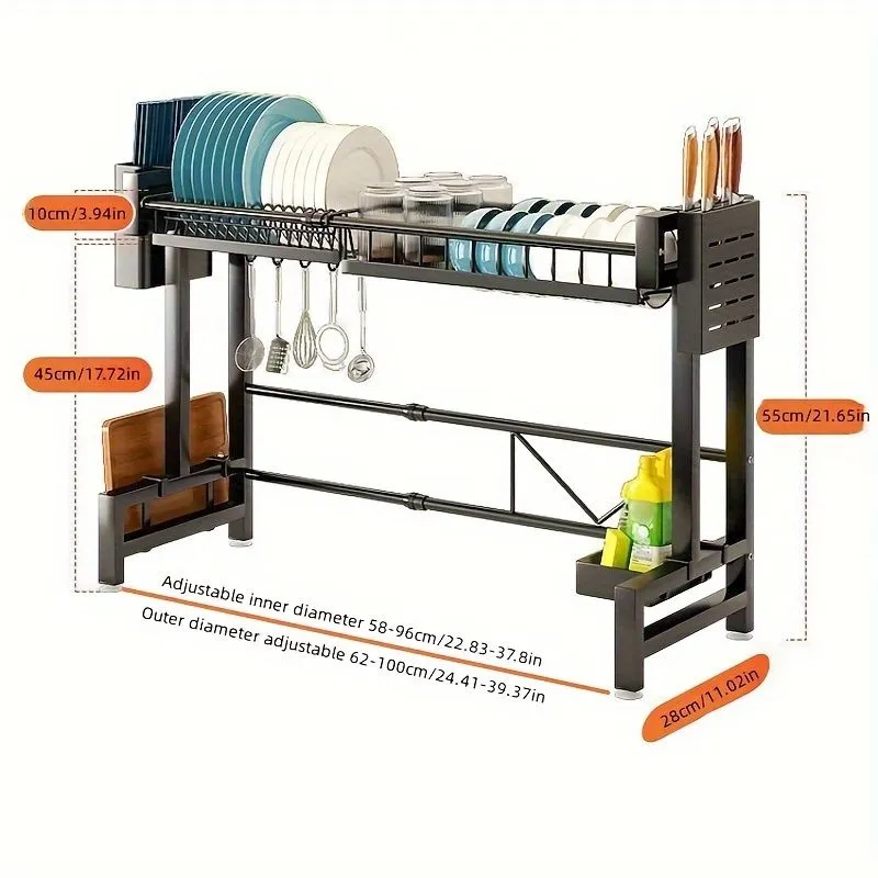 Retractable Kitchen Dish Storage Rack