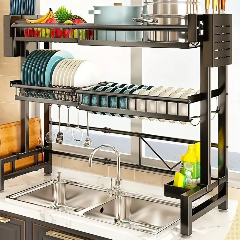 Retractable Kitchen Dish Storage Rack