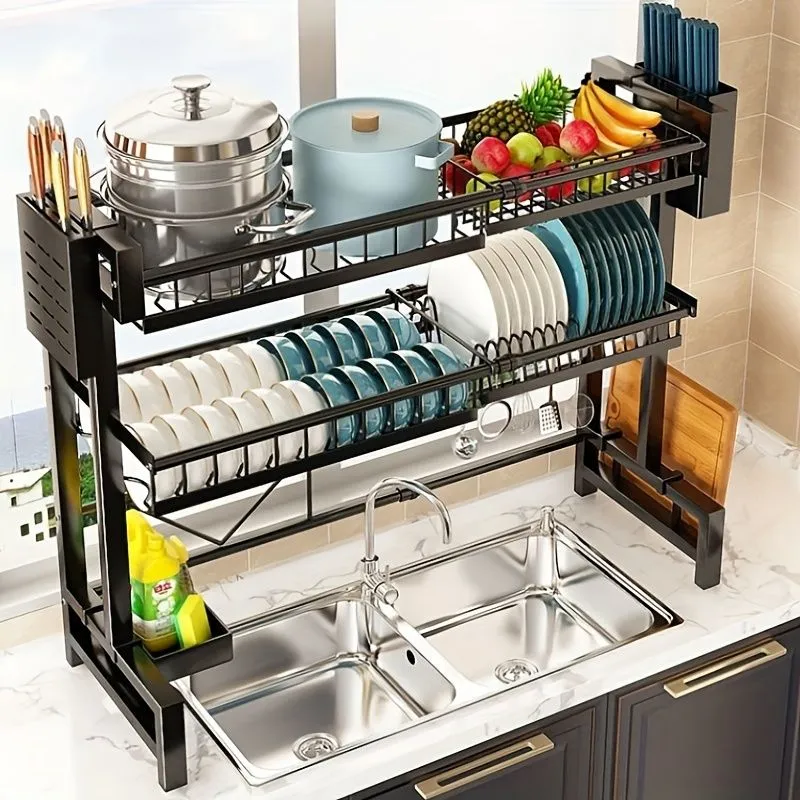 Retractable Kitchen Dish Storage Rack