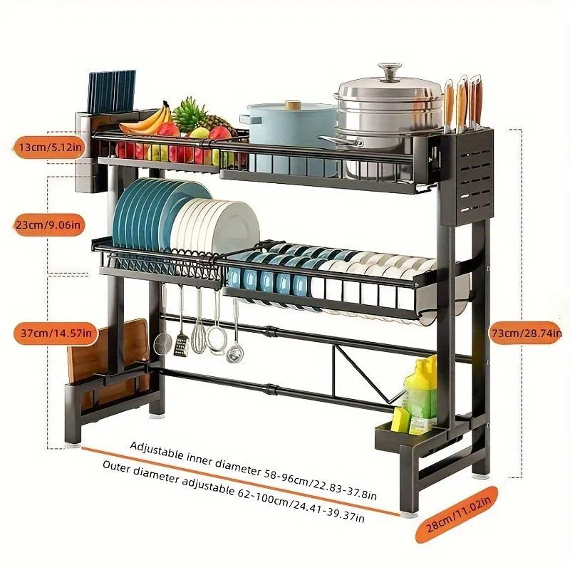 Retractable Kitchen Dish Storage Rack