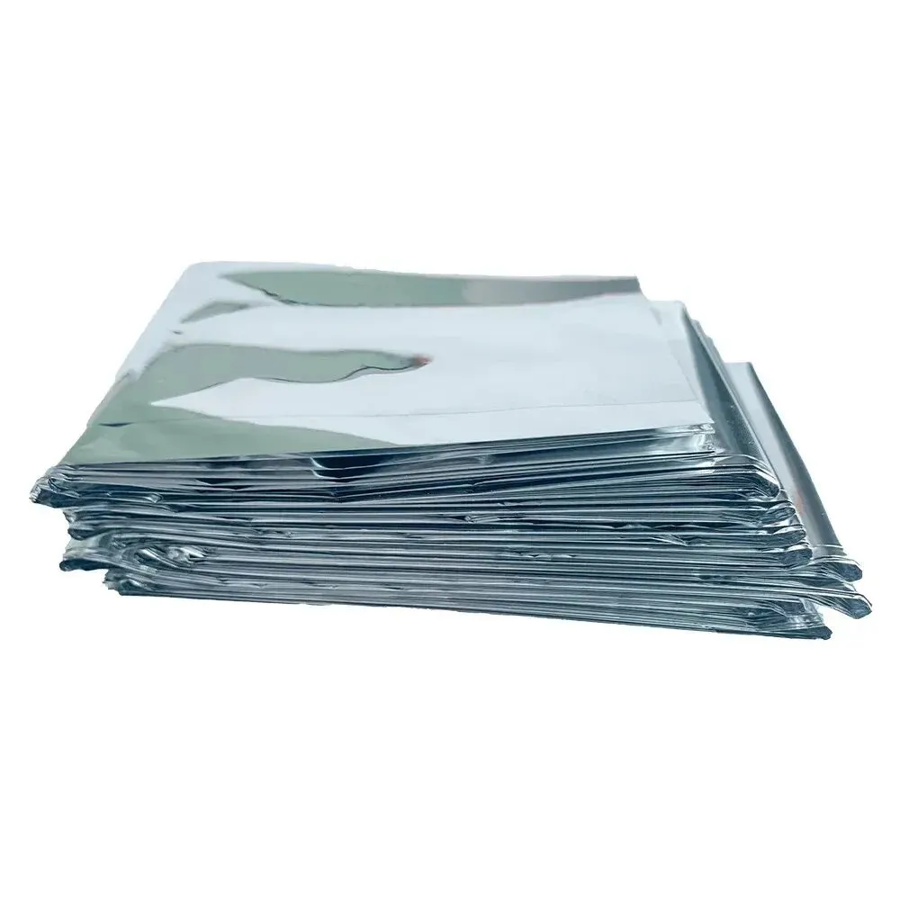 RHINO RESCUE Emergency Mylar Thermal Blanket 1.6 x 2.1m – 10-Pack for Outdoor Survival