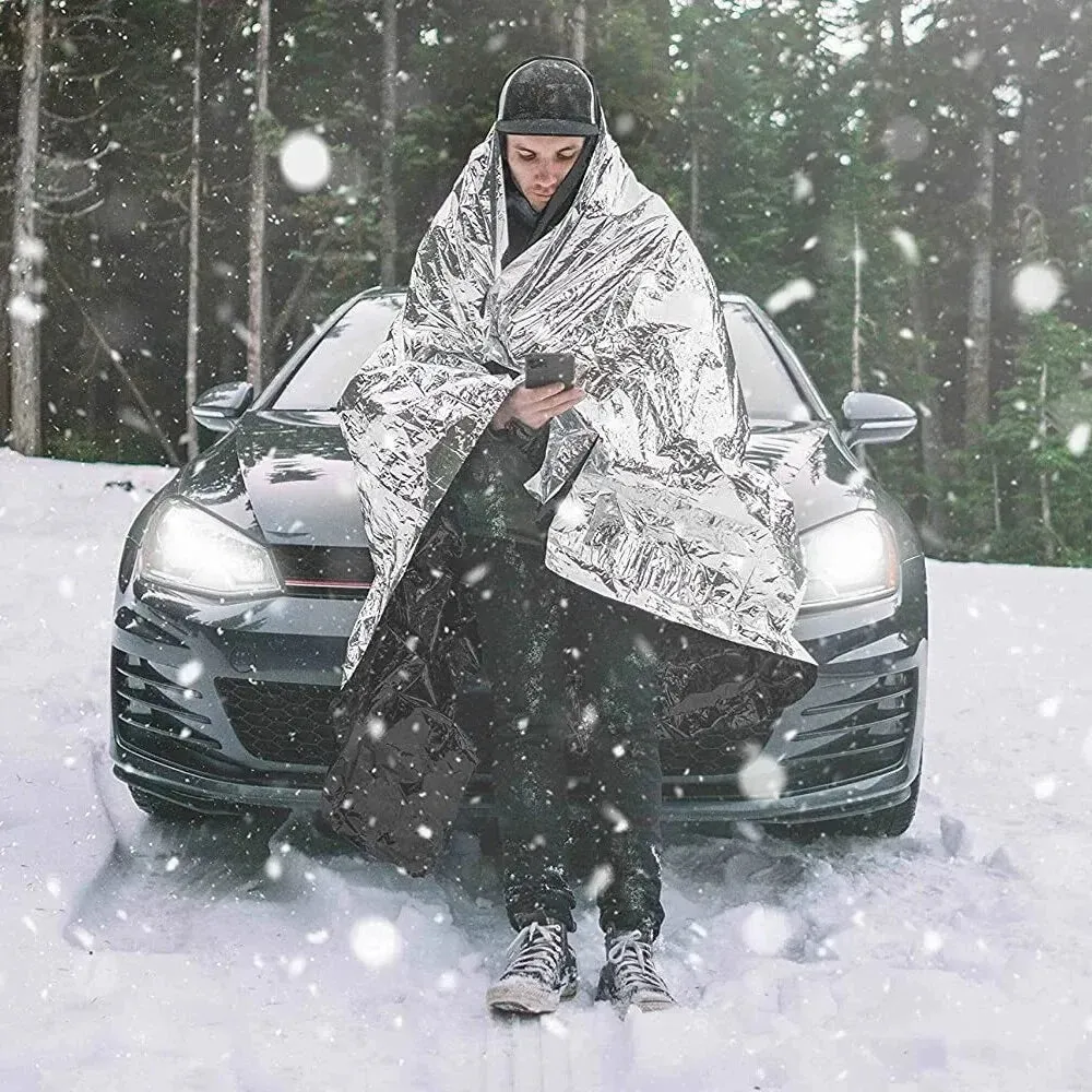 RHINO RESCUE Emergency Mylar Thermal Blanket 1.6 x 2.1m – 10-Pack for Outdoor Survival