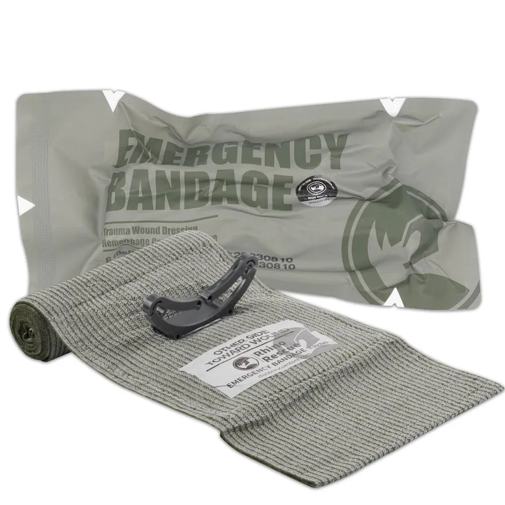RHINO RESCUE Israeli Style Emergency Bandage 4/6" Tactical Trauma Wound Dressing