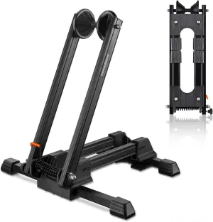 Rock BROS Foldable Bike Stand Floor Alloy Bicyle Stand Folding Indoor Parking Wheel Holder Fit 20”-29”