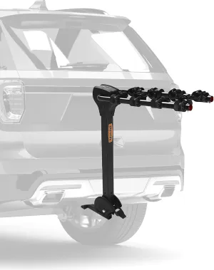 Rockland Foldable 4-Bike Rack, 120 lbs Capacity, Hitch Mount Bike Rack with Adjustable Pedal, Bike Carrier Rack for 1.25" and 2" Receiver for Cars SUVs Vans RVs