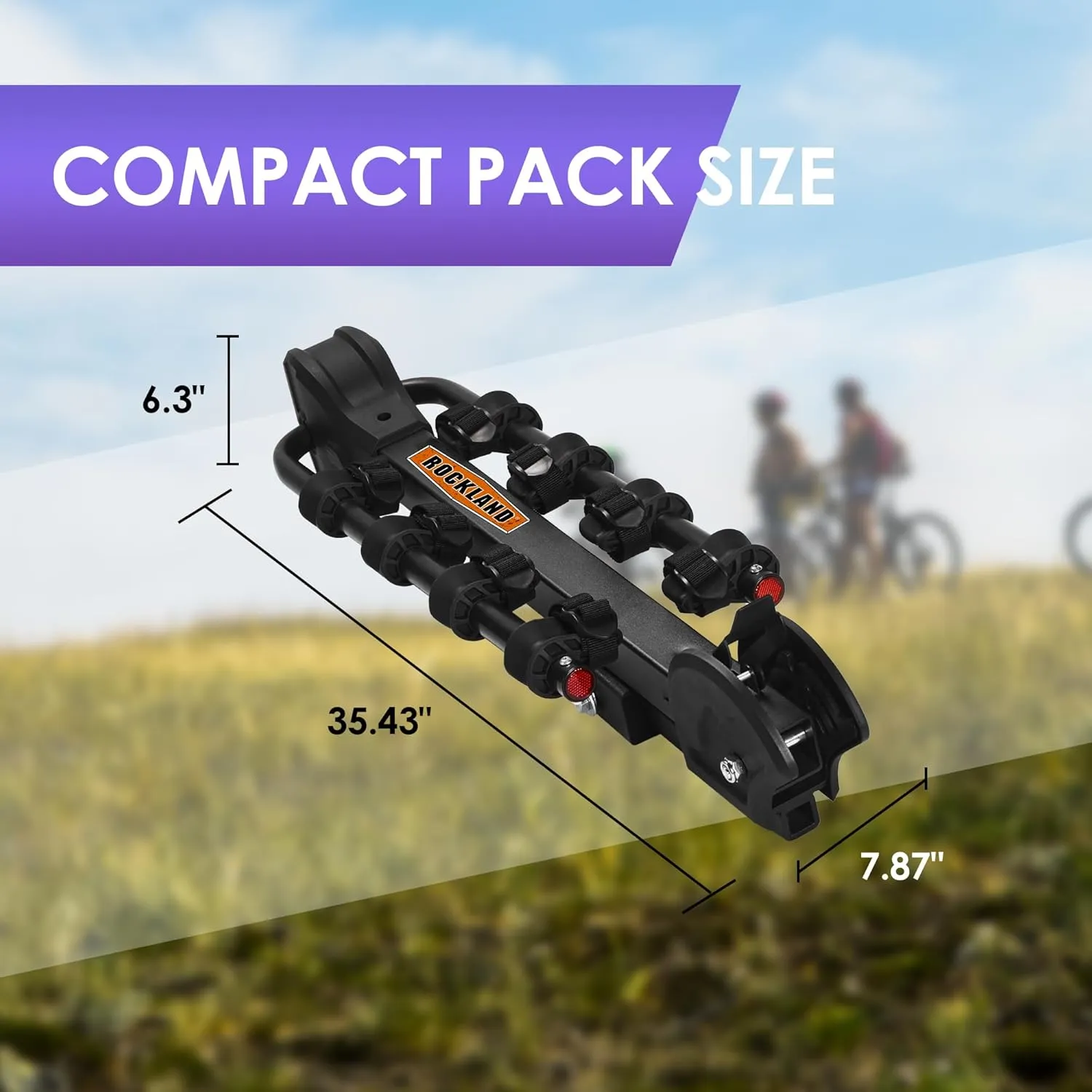 Rockland Foldable 4-Bike Rack, 120 lbs Capacity, Hitch Mount Bike Rack with Adjustable Pedal, Bike Carrier Rack for 1.25" and 2" Receiver for Cars SUVs Vans RVs