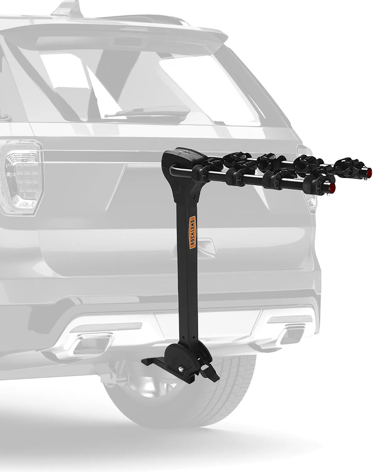 Rockland Foldable 4-Bike Rack, 120 lbs Capacity, Hitch Mount Bike Rack with Adjustable Pedal, Bike Carrier Rack for 1.25" and 2" Receiver for Cars SUVs Vans RVs