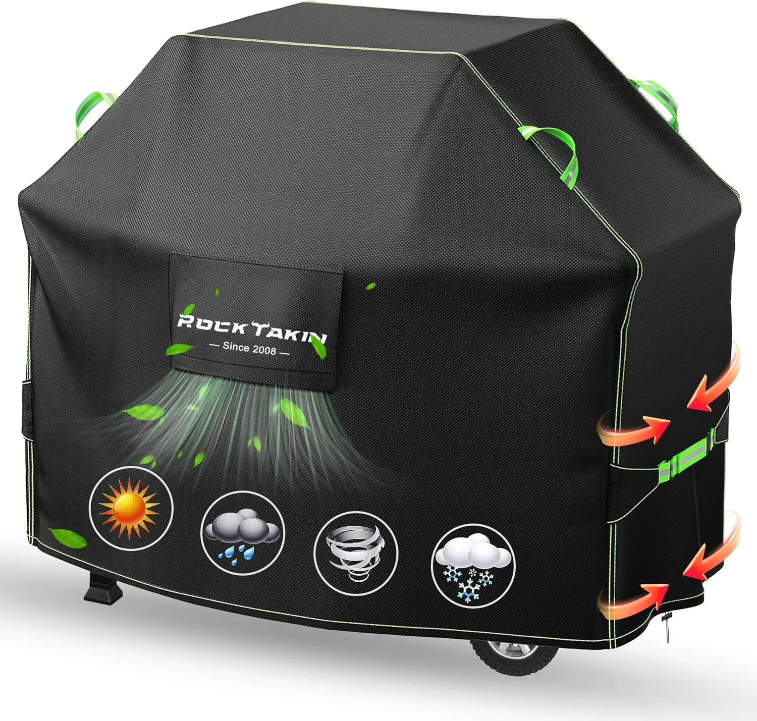 ROCKTAKIN Heavy Duty Grill Cover 65 Inch, BBQ Gas Grill Cover for Outdoor, Waterproof UV & Fade Resistant Windproof Barbecue Cover with Air Vents for Weber Char-Broil Nexgrill and More