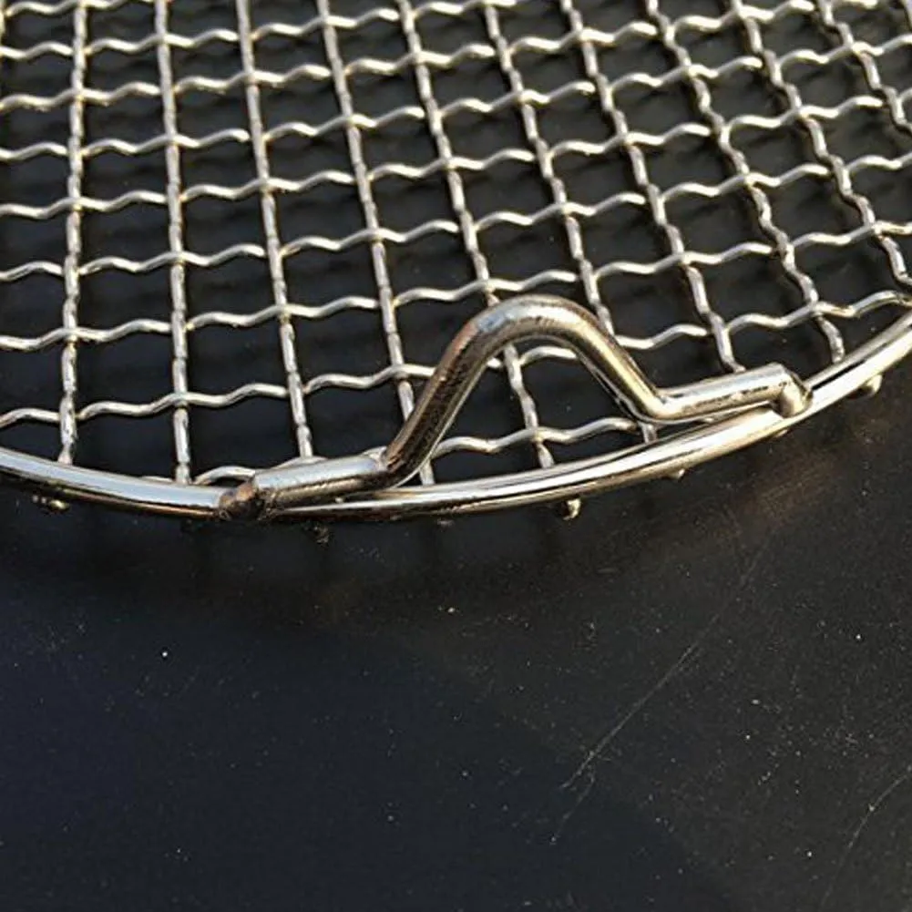 Round Cooling Rack Stainless Steel Cross Wire Barbecue Grill Net Racks with 3 Legs for Cooking Baking Steaming (13.7 inches)