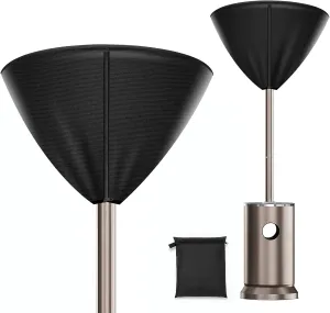 Round Stand Up Heater Top Covers, Heavy-duty and Weather-resistant Oxford Fabric, Waterproof, Dust-proof, Snow-proof, with Zipper and Storage Bag (Only Top Cover)