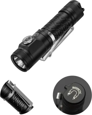 RovyVon AA145 EDC Flashlight with USB-C Rechargeable Replaceable Battery Super Bright Pocket Size Flashlights,Magnetic Tail with Two-Way Clip