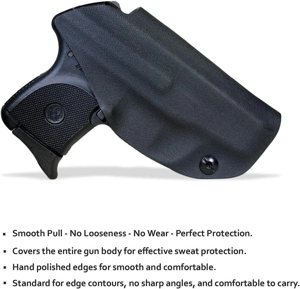 Ruger LCP 380 Holster,IWB Kydex Holster Fit: LCP 380 Auto⎜Inside Waistband Carry - Adj. Cant Retention⎜Cover Mag-Button⎜No Wear⎜No Jitter