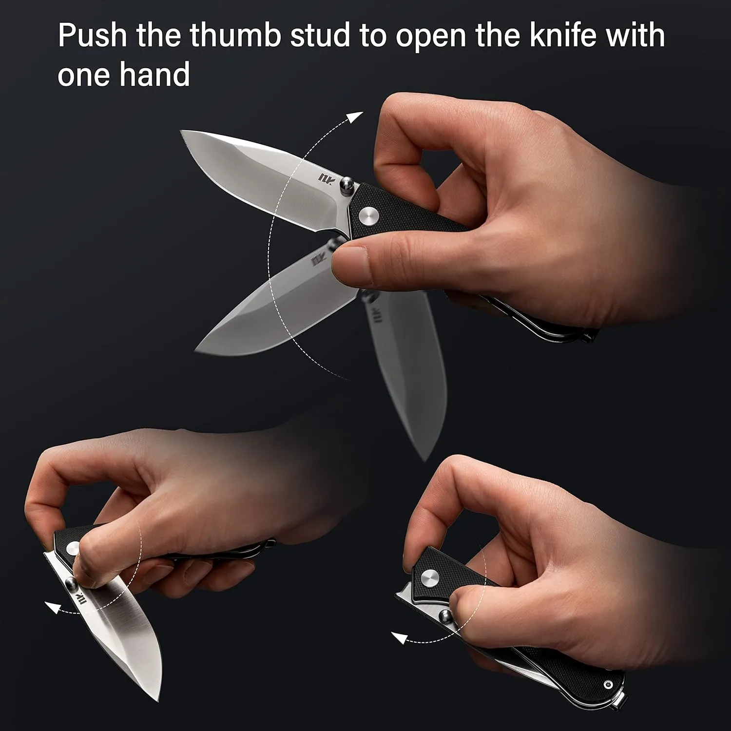 S13 Kumpanter Pocket Folding Knife, Multifunctional 3-Inch D2 Blade and G10 EDC Pocket Knives with Pocket Clip for Camping, Hiking, and Everyday Use