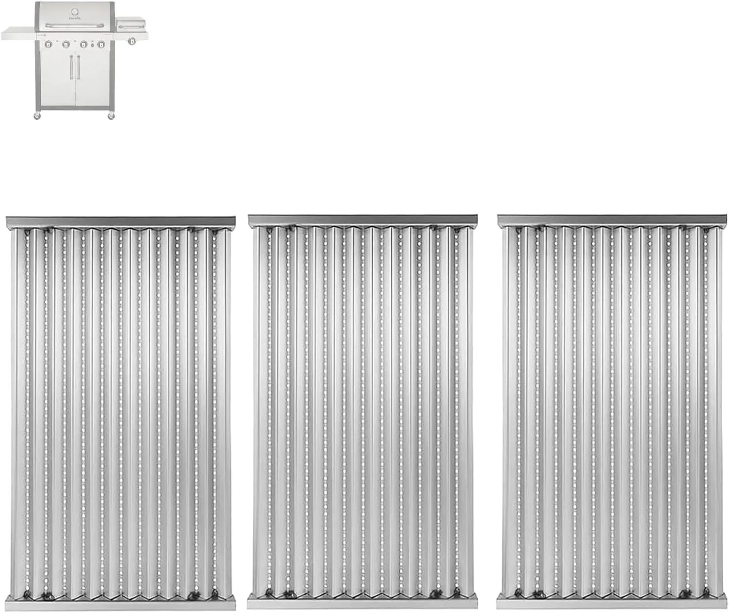 SafBbcue 3 Pack Stainless Steel G533-2200-W1 True Infrared Grill Emitter Plates for Charbroil 463242715 463242716 463276016 466242715 466242815 463257520 17 Inch Replacement Grill Emitter Grates Parts