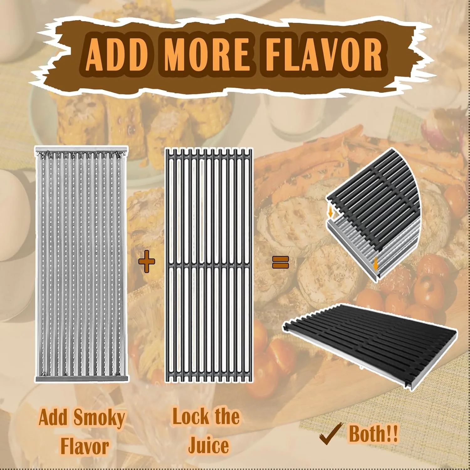 SafBbcue 3 Pack Stainless Steel G533-2200-W1 True Infrared Grill Emitter Plates for Charbroil 463242715 463242716 463276016 466242715 466242815 463257520 17 Inch Replacement Grill Emitter Grates Parts