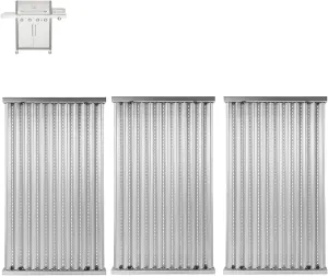 SafBbcue 3 Pack Stainless Steel G533-2200-W1 True Infrared Grill Emitter Plates for Charbroil 463242715 463242716 463276016 466242715 466242815 463257520 17 Inch Replacement Grill Emitter Grates Parts