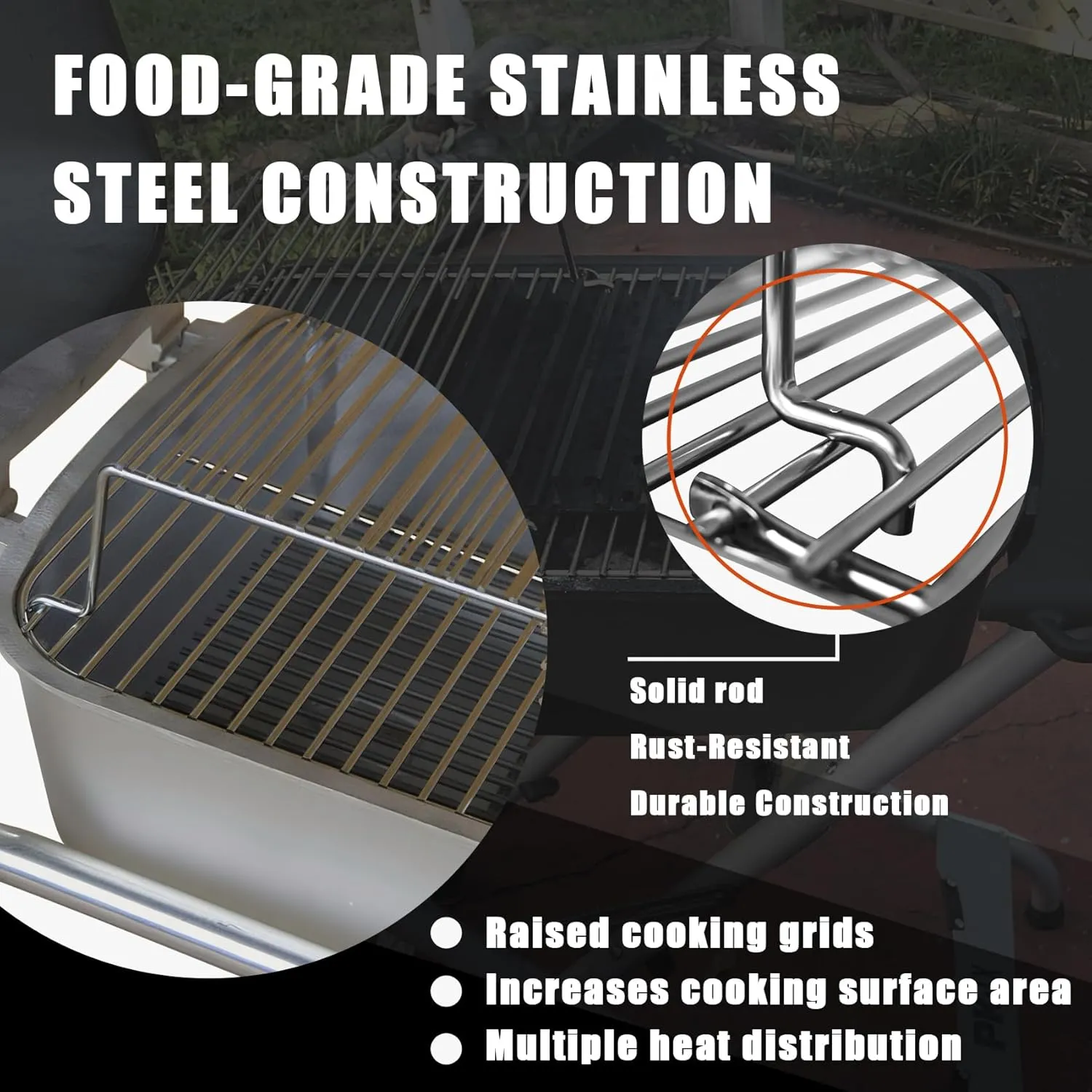 SafBbcue Grill Warming Rack for PK99011 Grill & Smoker 300 Series, Raised Barbecue Cooking Grill Grid for PK Grills Stainless Steel BBQ Warming Rack for PK Grill Accessories