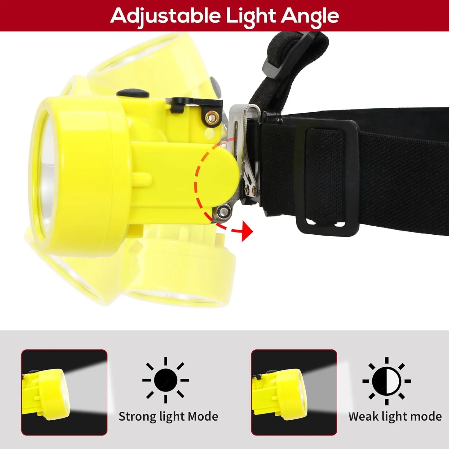 Safety Mining Lamp White Light Rechargeable Headlamp Miners LED Coon Hunting Lights Waterproof & Explosion-Proof Camping Lights Hard Hat for Night Running Fishing
