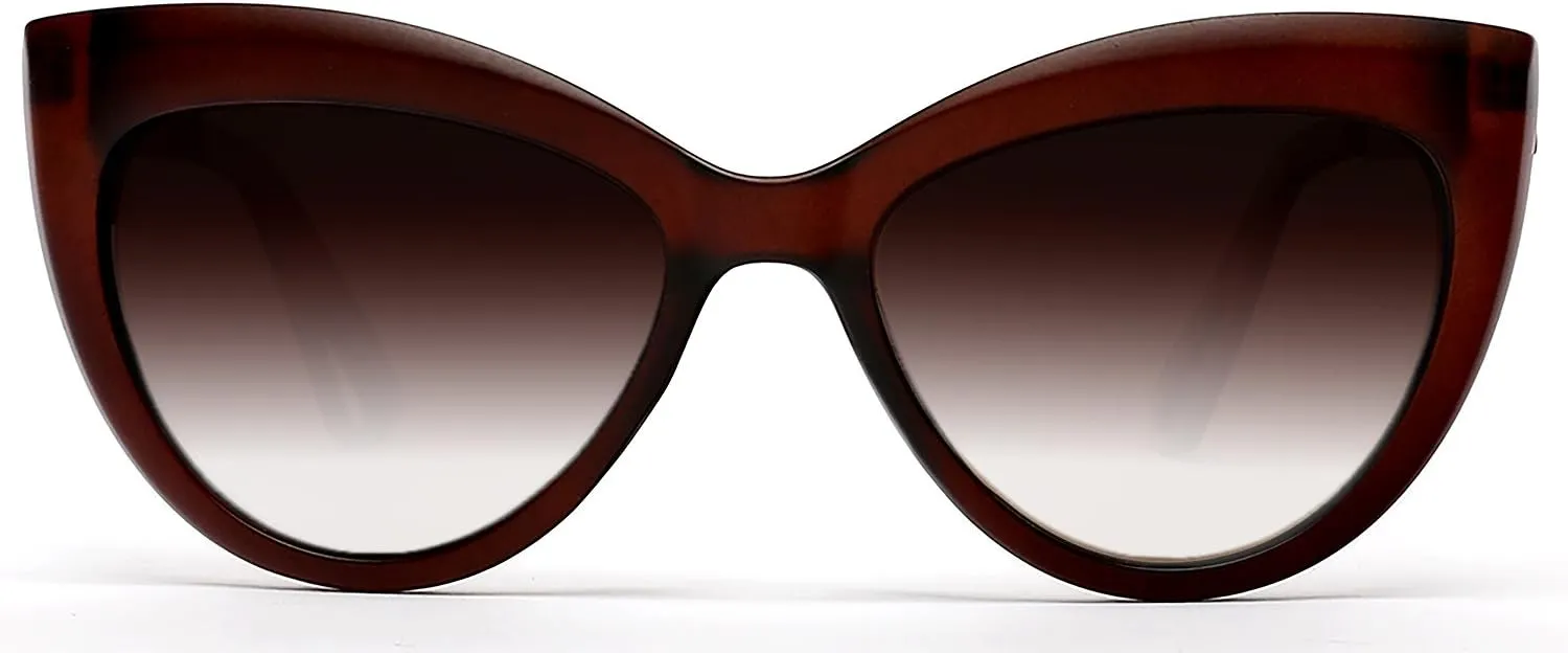 SAMBA SHADES Polarized Cateye Sunglasses for Women - Classic Fashion Clout UV400, UVA & UVB Blocking Retro Design